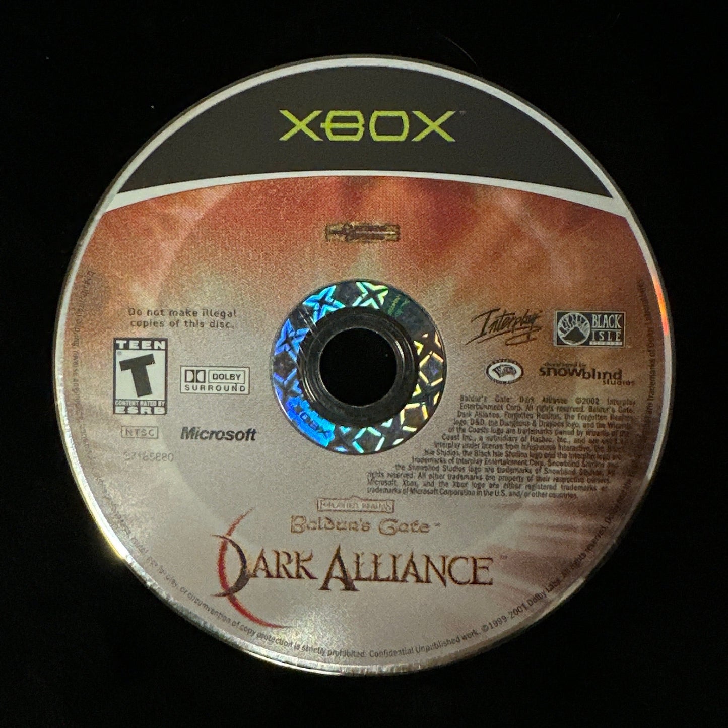 Baldur’s Gate Dark Alliance for Xbox (loose disc)