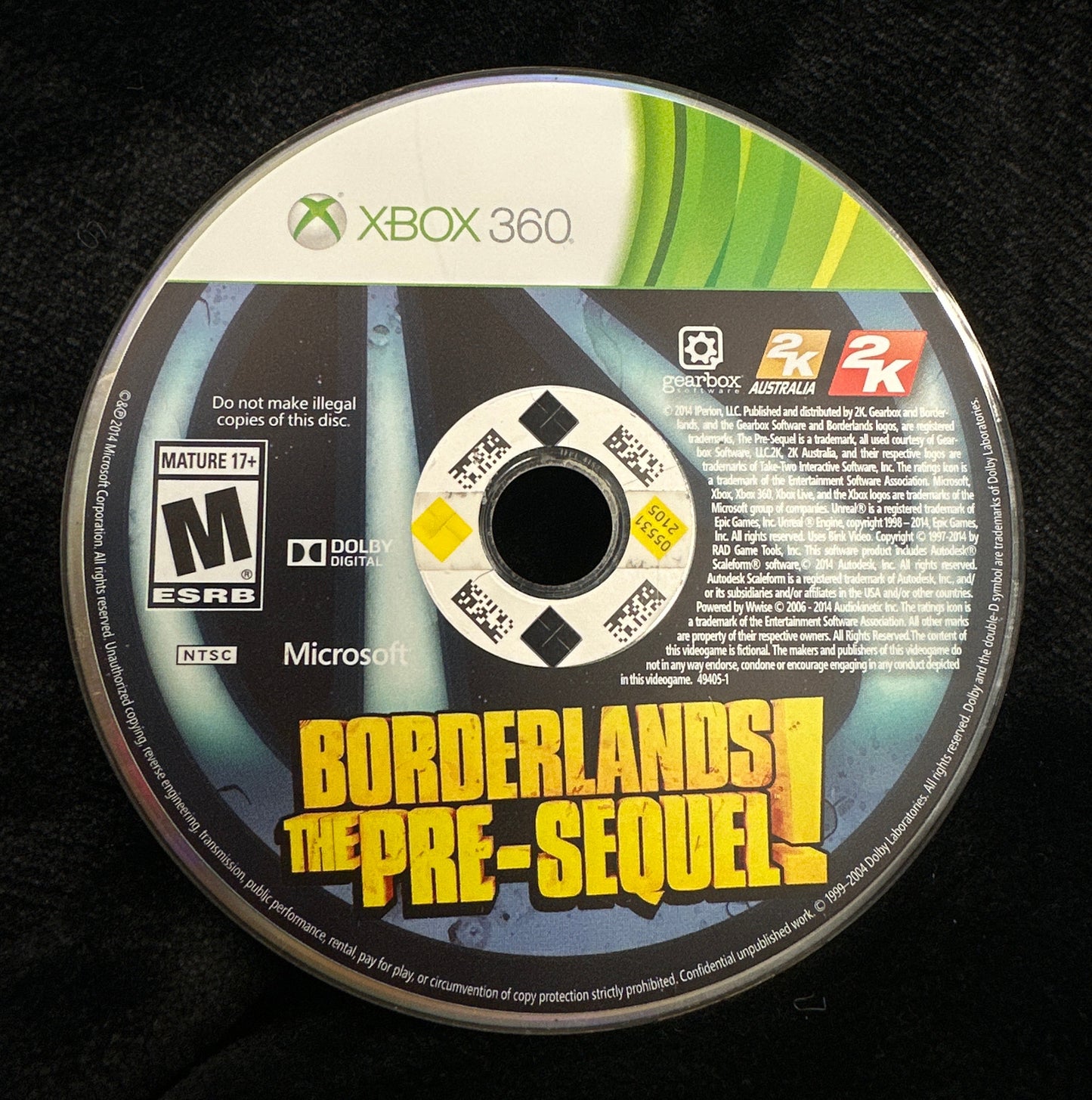 Borderlands The Pre-Sequel for Xbox 360 (Loose Disc)