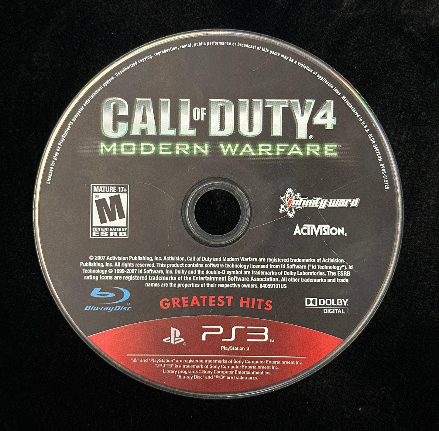 Call of Duty 4 Modern Warfare (Greatest Hits) for PlayStation 3 (Loose Disc)