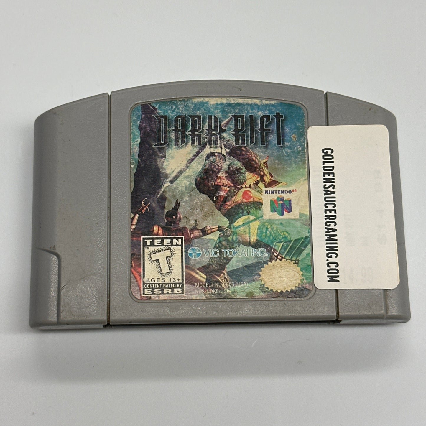 Gray game cartridge with colorful label on a white background