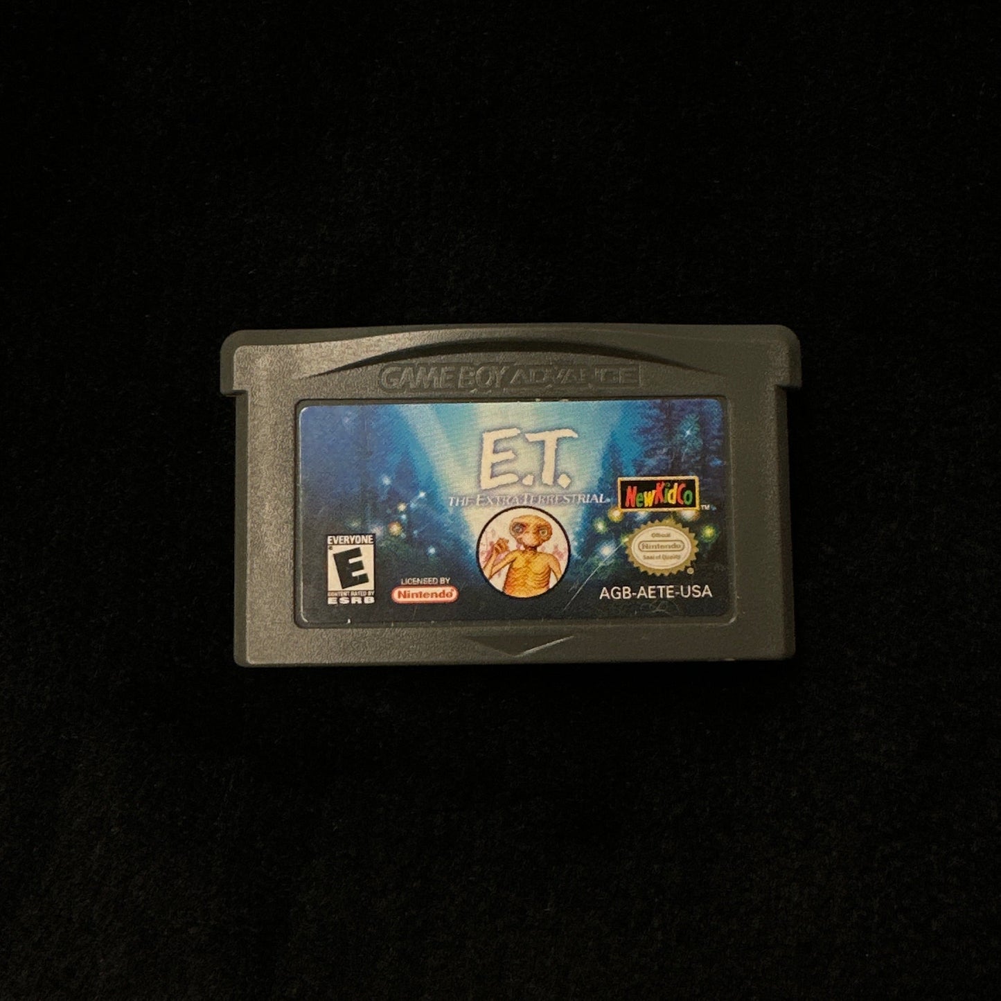 Game cartridge on a black background
