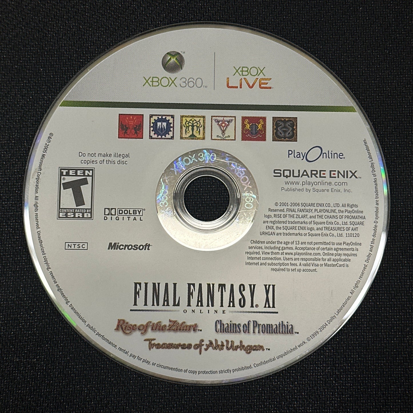 Final Fantasy XI: Rise of Zilart, Chains of Promathia, Treasures of Aht Urhgan for Xbox 360 (Loose Disc)