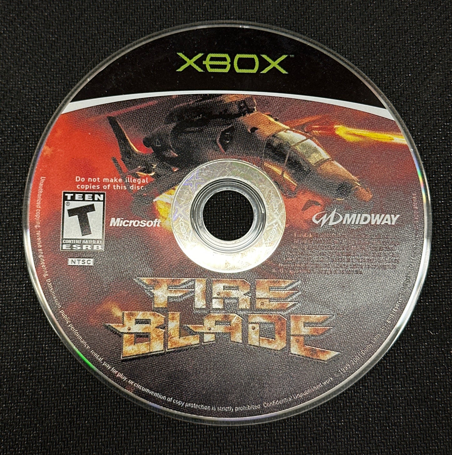 Game disc for 'Fire Blade' on a black background