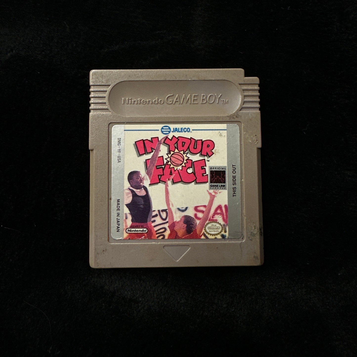 Game Boy cartridge with 'In Your Face' on a black background