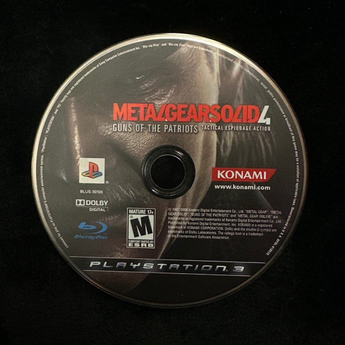 Metal Gear Solid 4 Guns of the Patriots for PS3 (loose disc)
