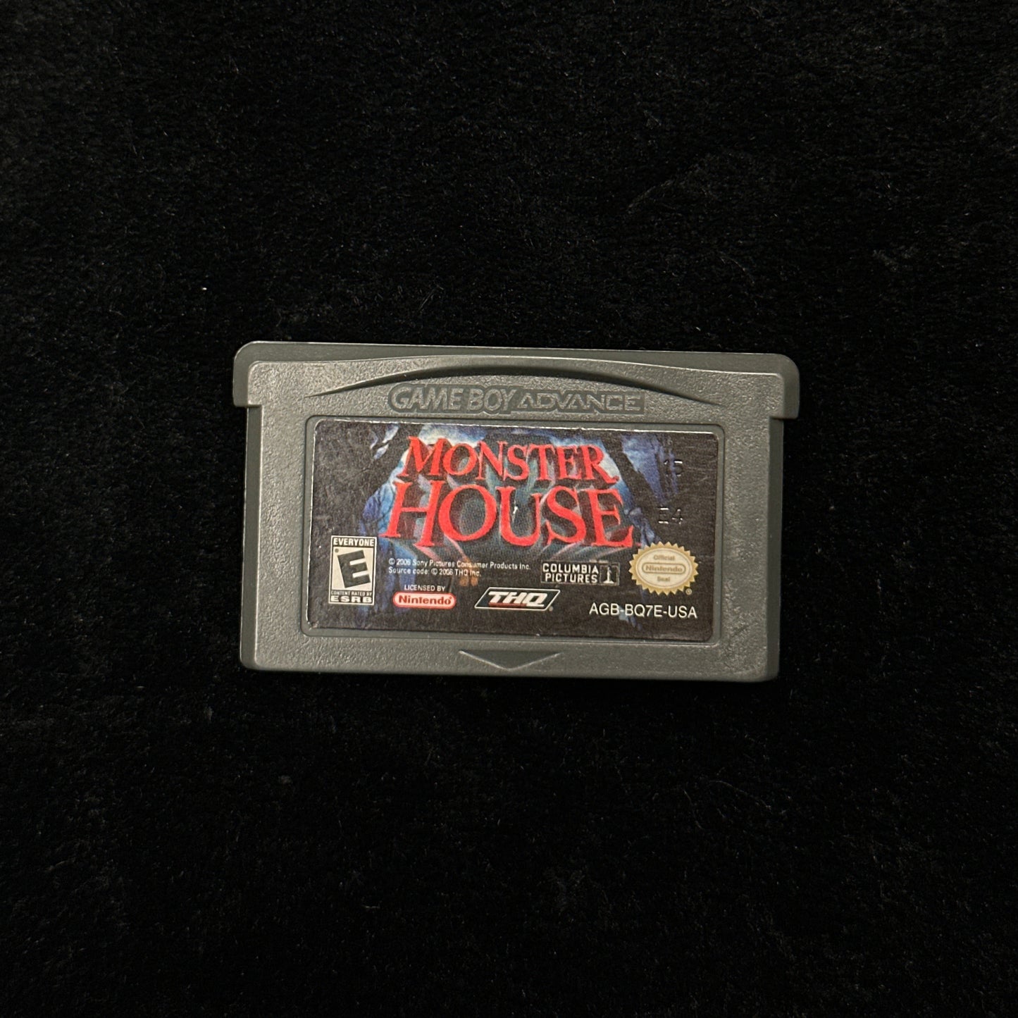 Game cartridge on a black background