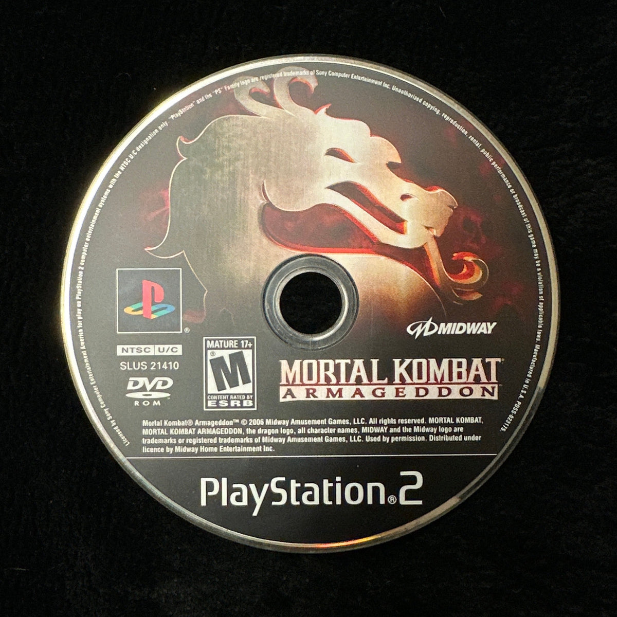 Mortal Kombat Armageddon for PS2 (loose disc)