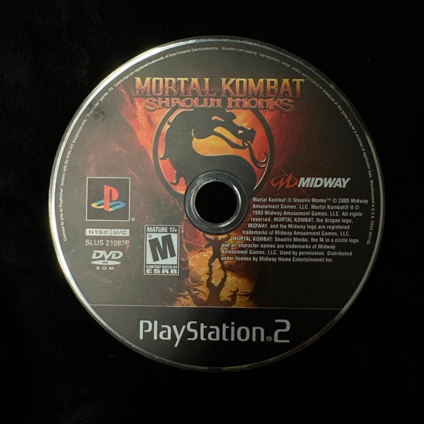 Mortal Kombat Shaolin Monks for PS2 (loose disc)