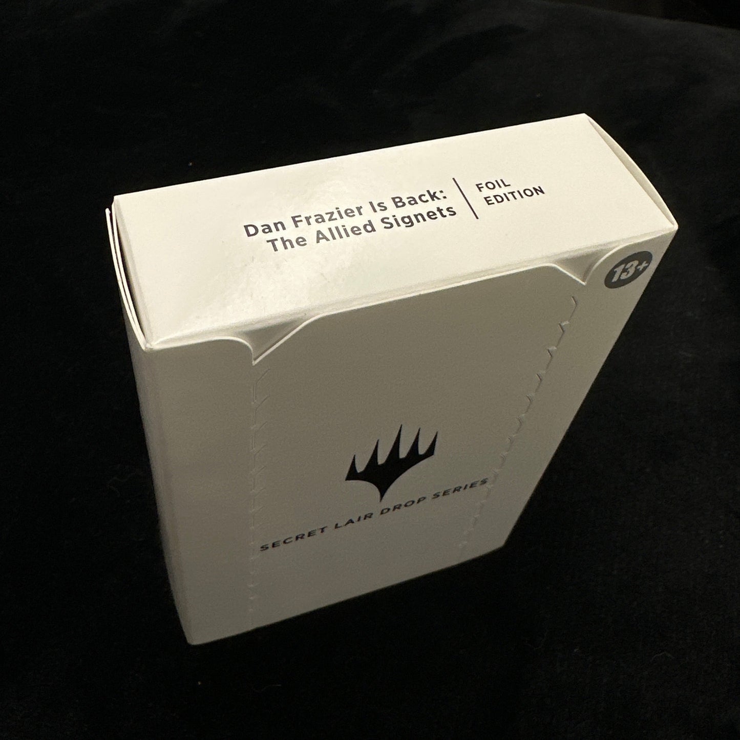 White box with text on a black background