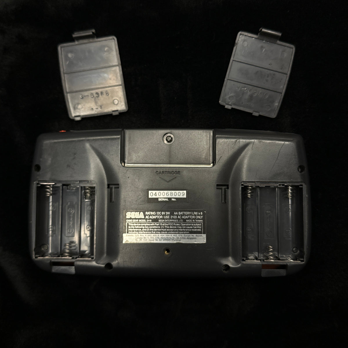 Sega Game Gear Handheld Gaming Console Back side