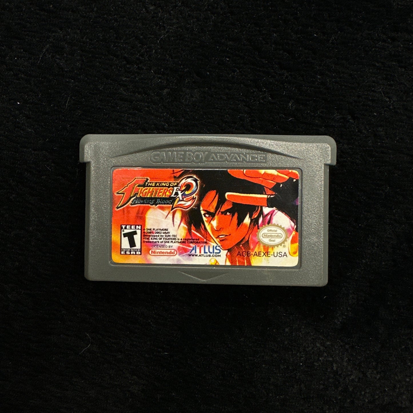 Game cartridge on a black background