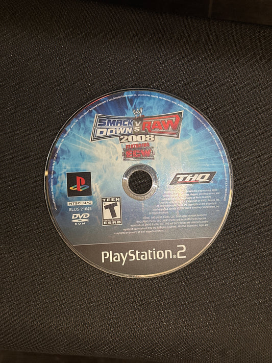 WWE Smackdown vs RAW 2008 for PlayStation 2 (Loose Disc)