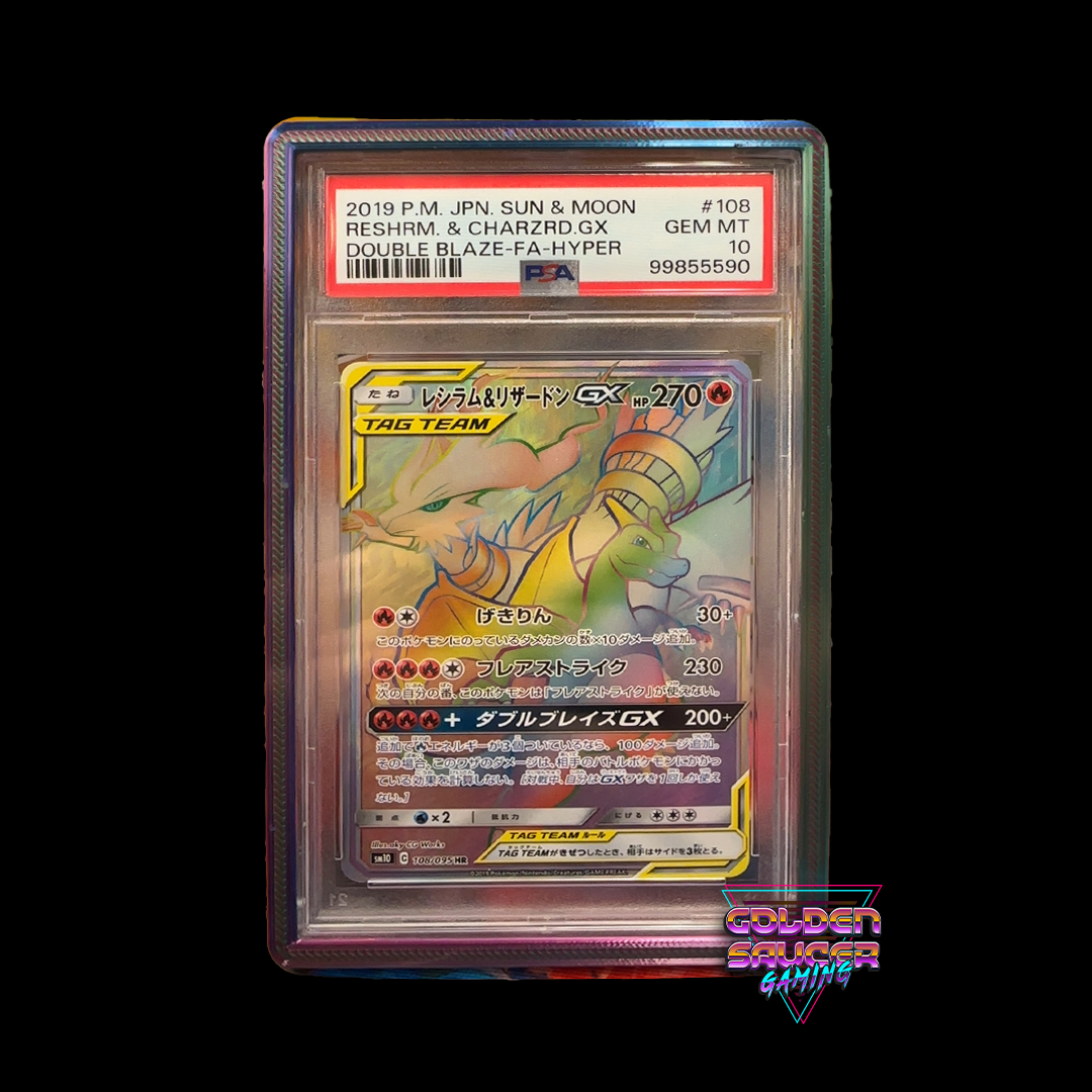 2019 P.M. JPN. SUN & MOON RESHRM. & CHARZRD.GX DOUBLE BLAZE-FA-HYPER #108 GEM MT 10