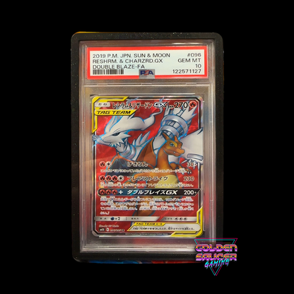 2019 P.M. JPN. SUN & MOON RESHRM. & CHARZRD.GX DOUBLE BLAZE-FA #096 GEM MT 10