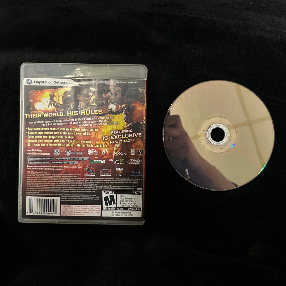 50 Cent Blood on the Street for PS3 (Loose Disc + Case) Backside