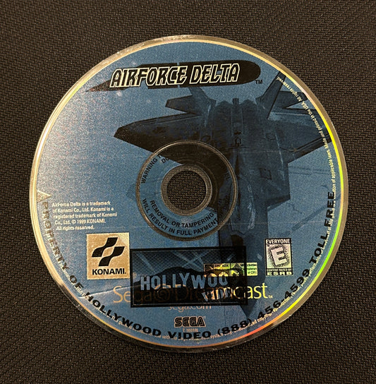 Vintage Sega CD with 'Airforce Delta' on a dark background