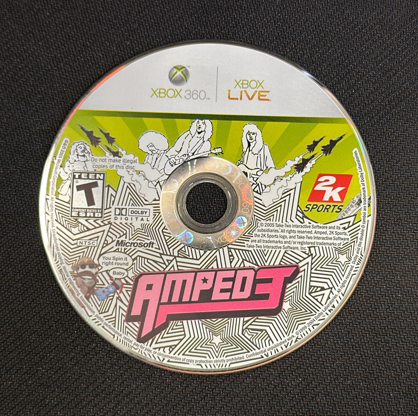 Game disc with 'Amnesia' and '2K Games' branding on a black background