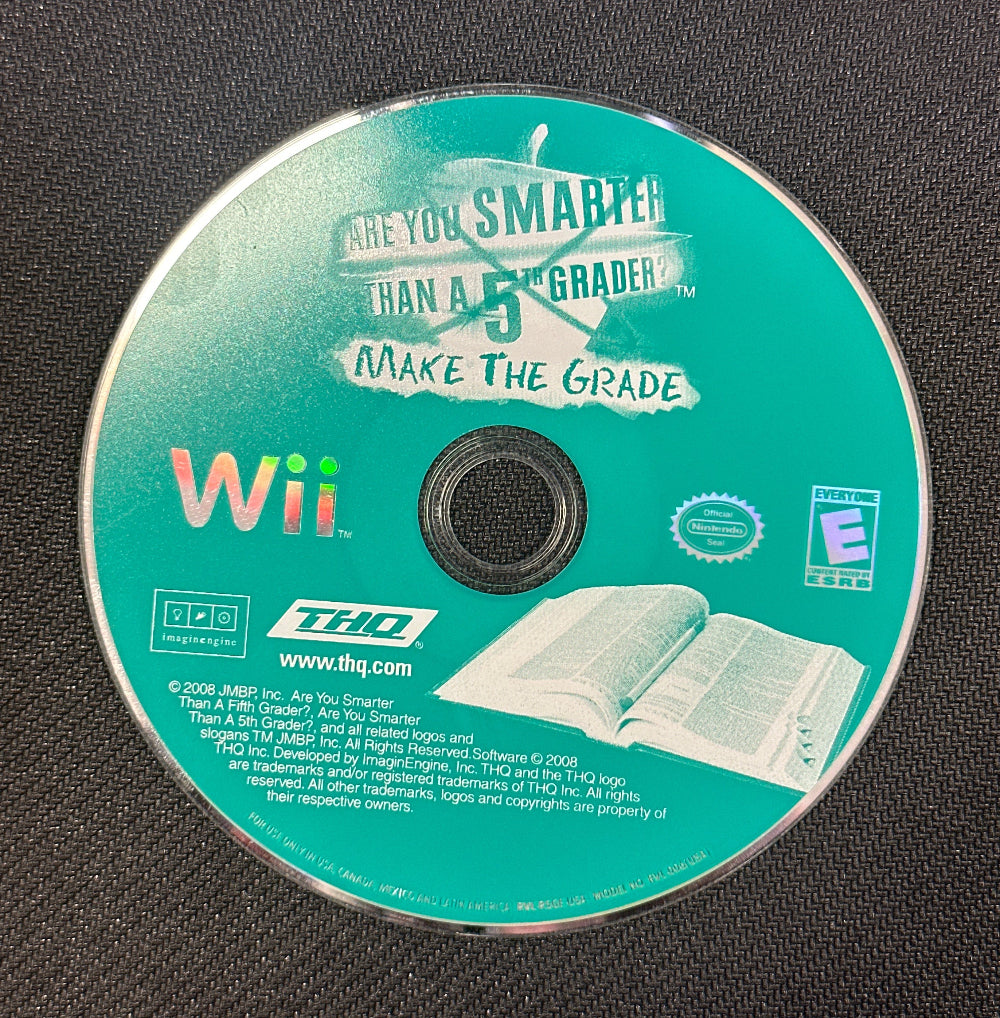 Wii game disc with branding on a dark textured background