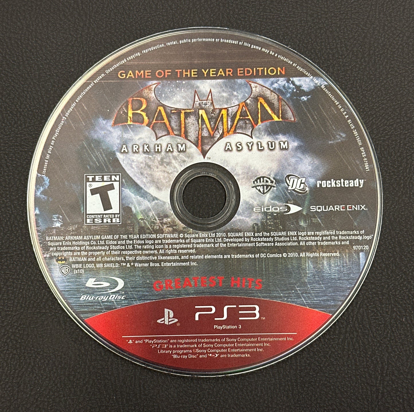 Batman Arkham Asylum (Greatest Hits) [Game of the Year Edition] for PlayStation 3 (Loose Disc)