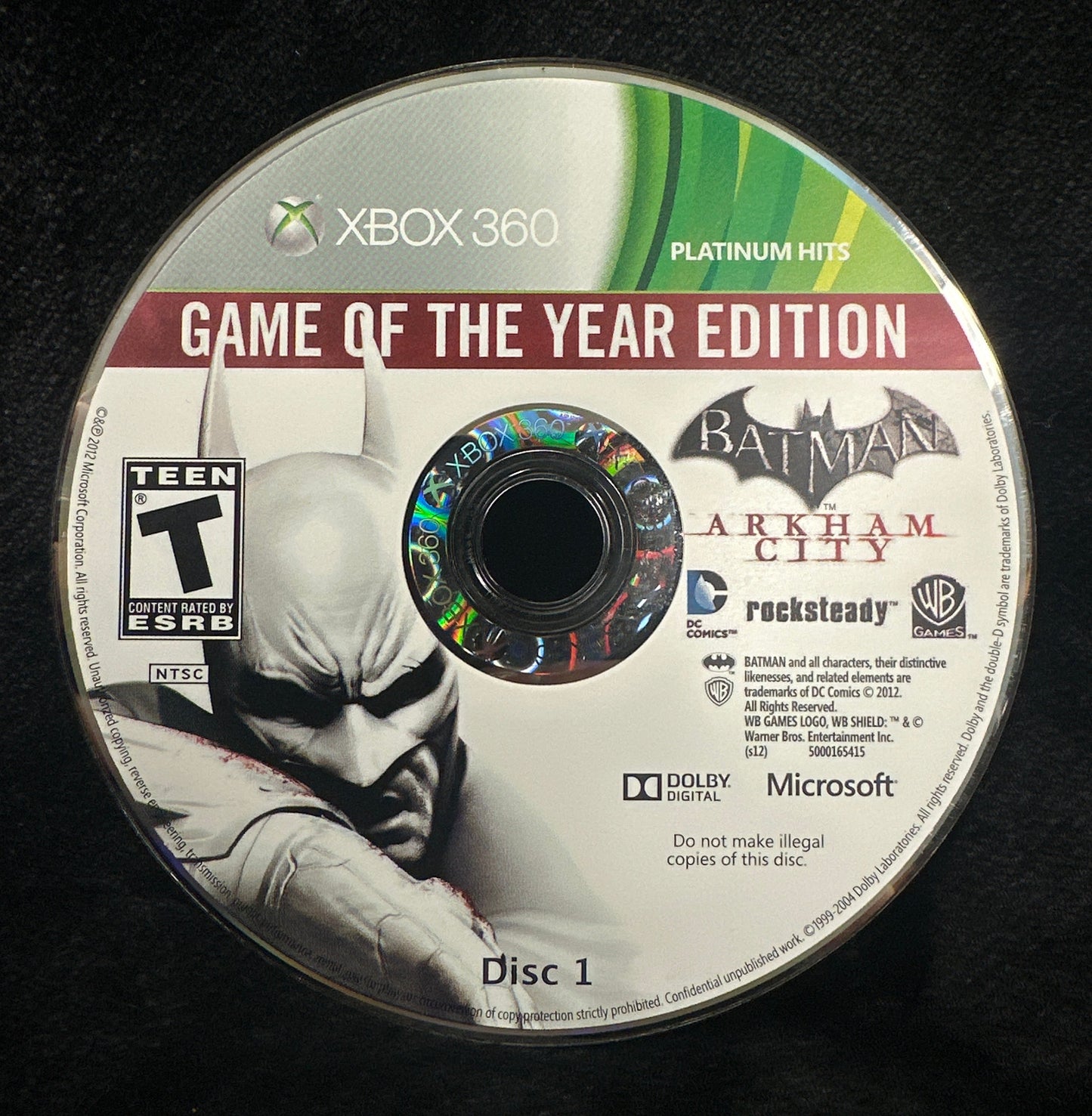 Batman Arkham City [Game of the Year Edition] [Platinum Hits] for Xbox 360 (Loose Disc)