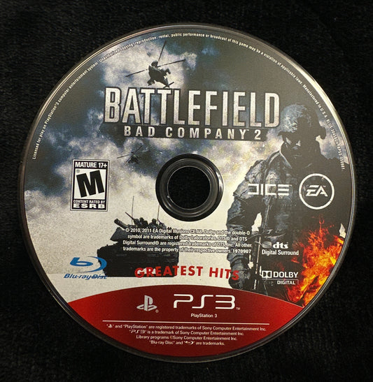 Battlefield Bad Company 2 (Greatest Hits) for PlayStation 3 (Loose Disc)