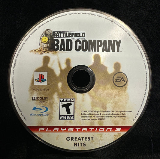 Battlefield Bad Company (Greatest Hits) for PlayStation 3 (Loose Disc)