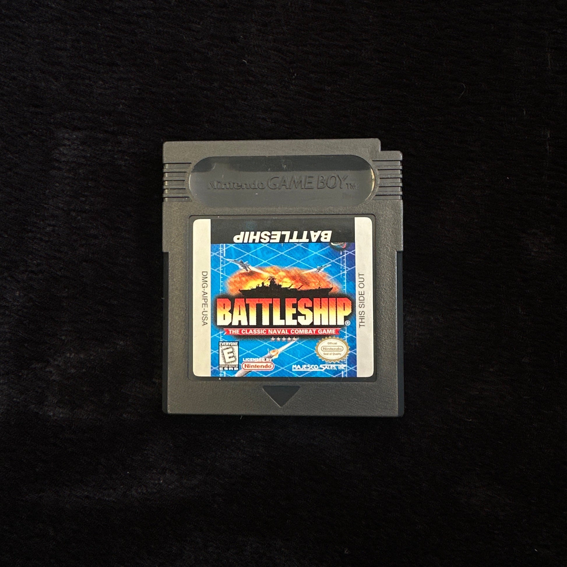 Game cartridge with 'Battleship' on a black background
