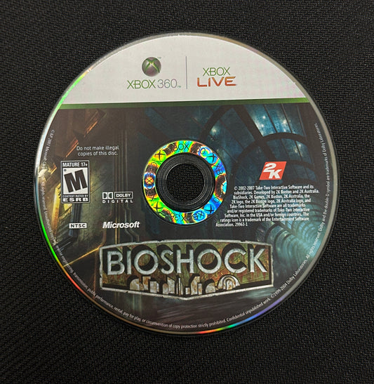 Game disc for 'BioShock' on a black background