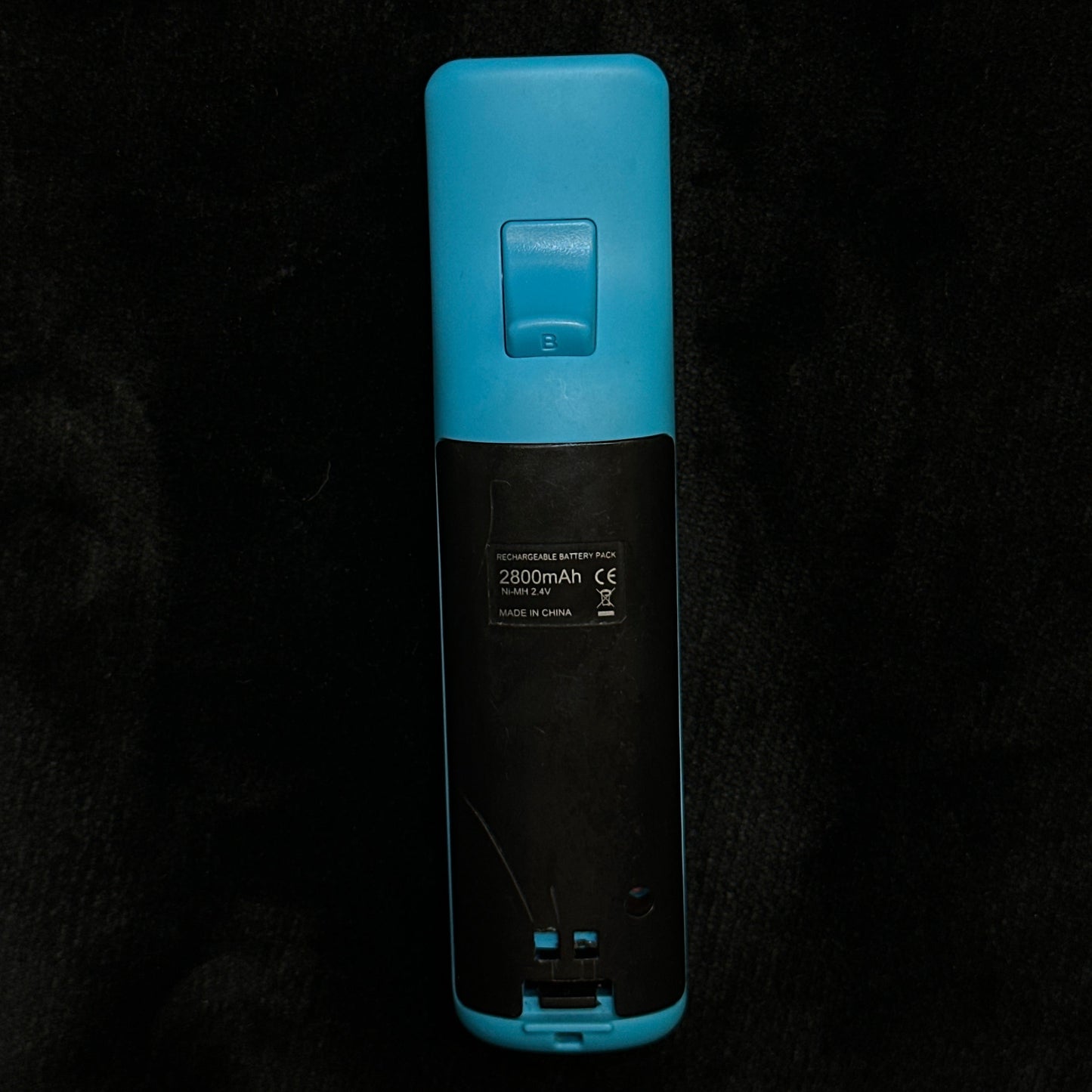 Blue Wii Remote with Wii Motion Plus Inside Black battery cover