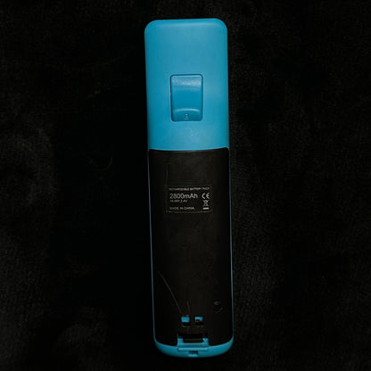 Blue Wii Remote with Wii Motion Plus Inside Black battery cover