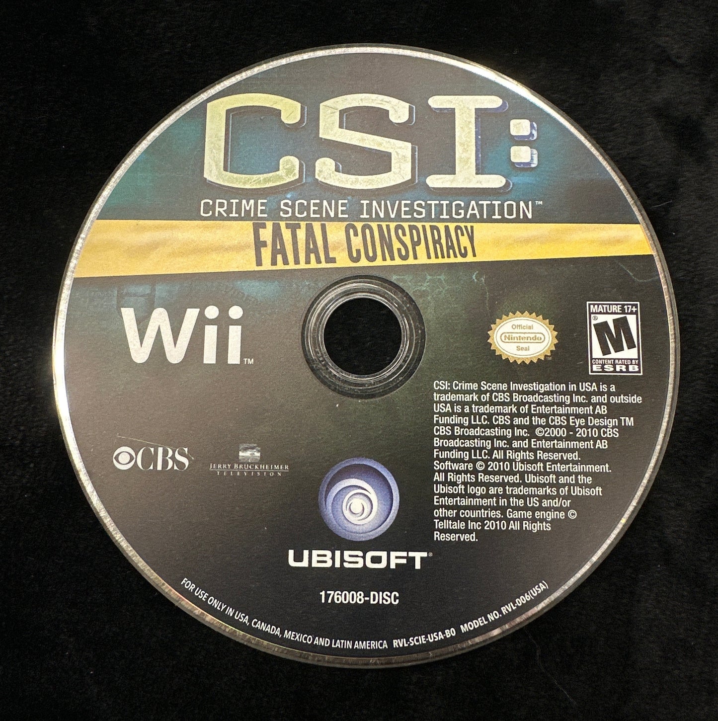 CSI: Crime Scene Investigation Fatal Conspiracy for Wii (Loose Disc)