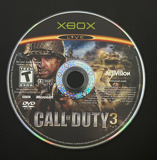 Call of Duty 3 for Xbox (Loose Disc)