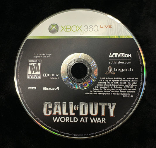 Call of Duty World at War for Xbox 360 (Loose Disc)
