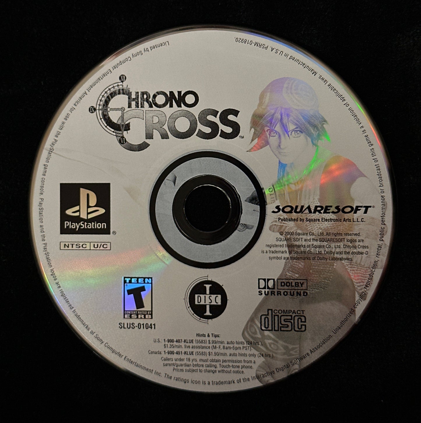 Game disc for 'Chrono Cross' on a black background