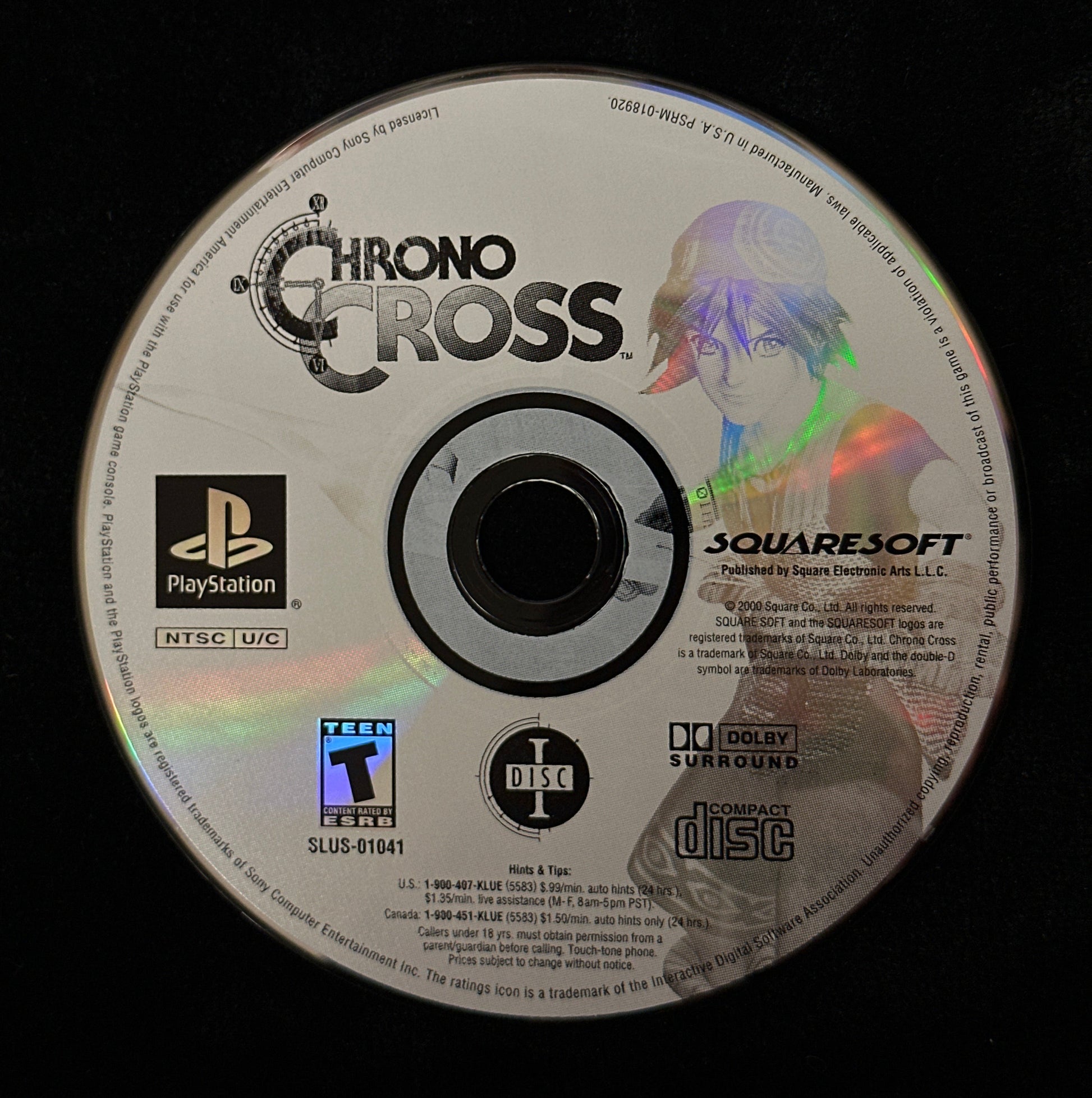 Game disc for 'Chrono Cross' on a black background