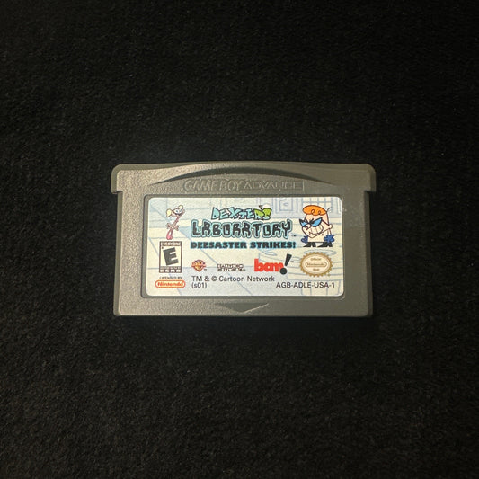 Game cartridge with label on a black background