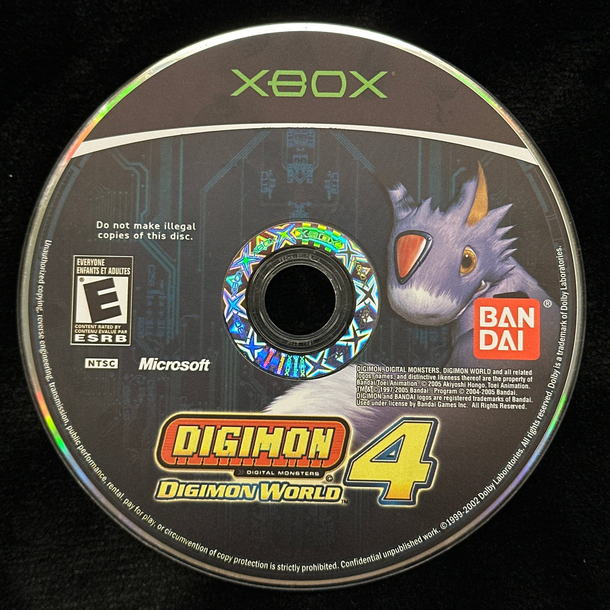 Game disc for 'Diablo World' on Xbox with Ban Dai and Microsoft branding on a black background
