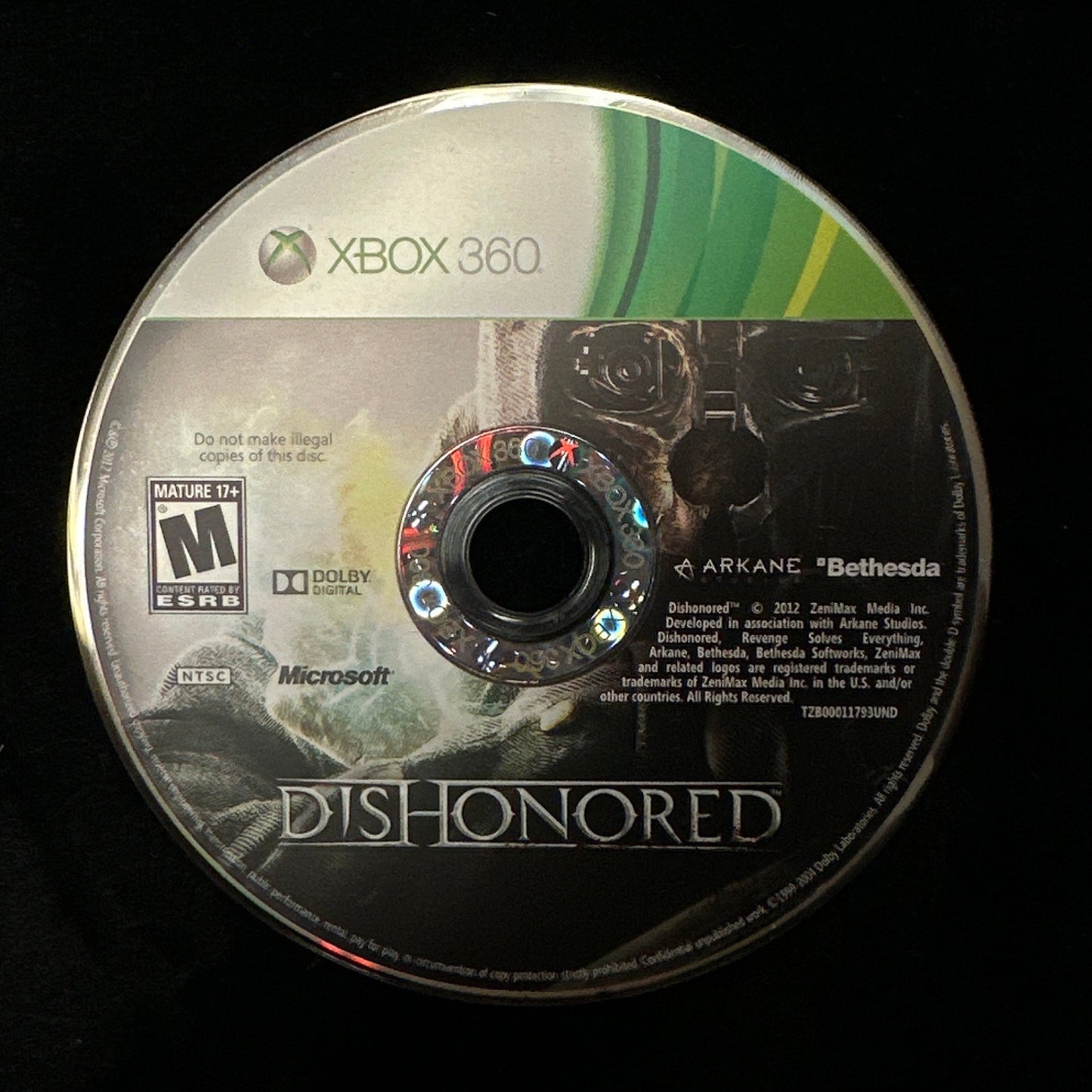 Dishonored for Xbox 360 (loose disc)