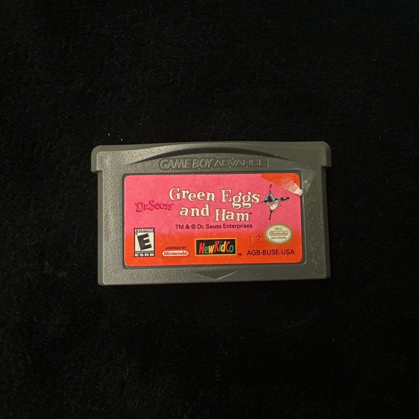 Game cartridge with 'Green Eggs and Ham' on a black background