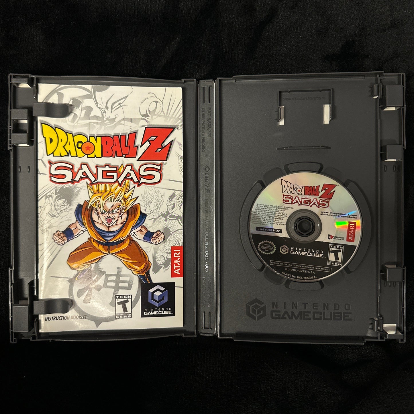 Dragon Ball Z game case with disc on a black background