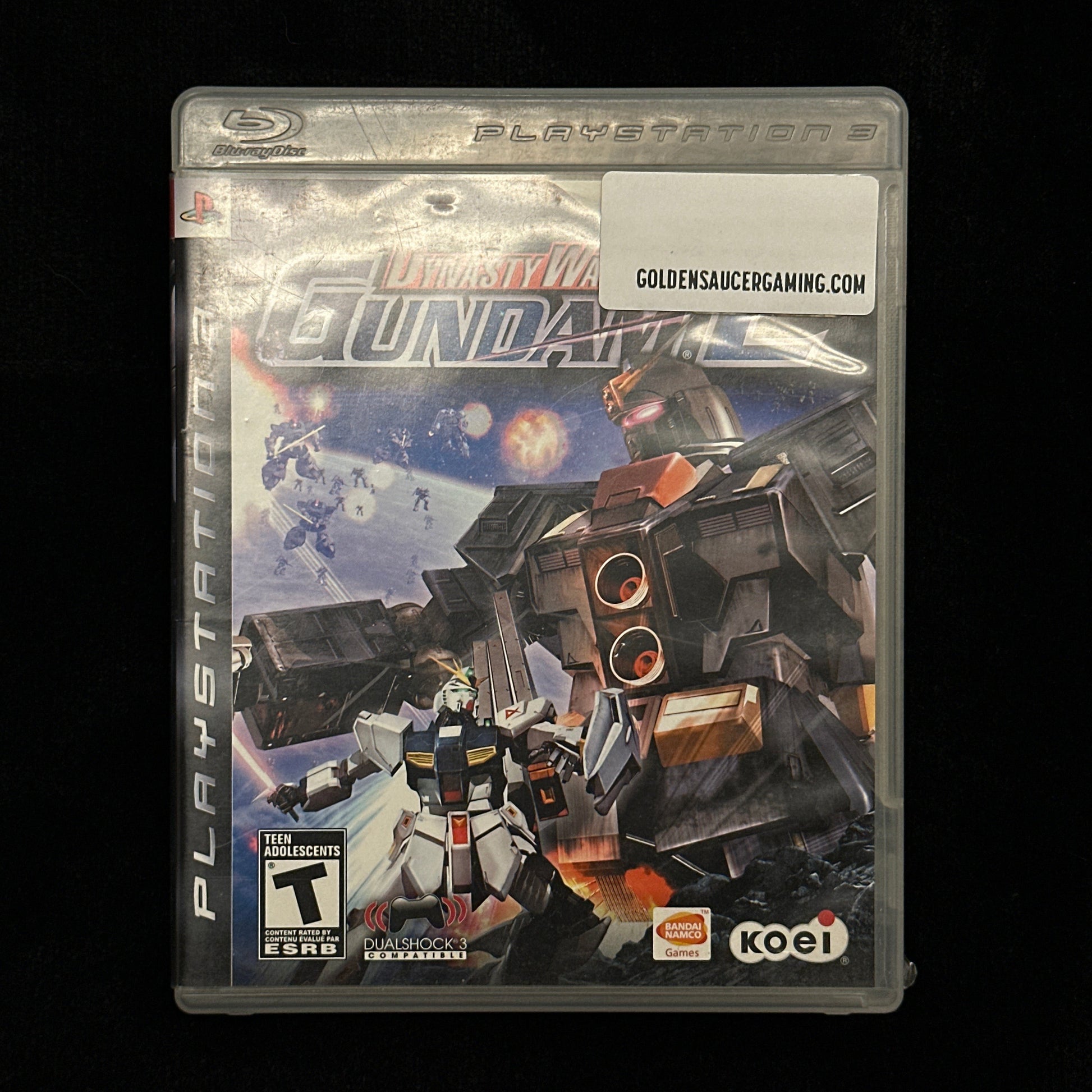 Gundam video game case on a black background