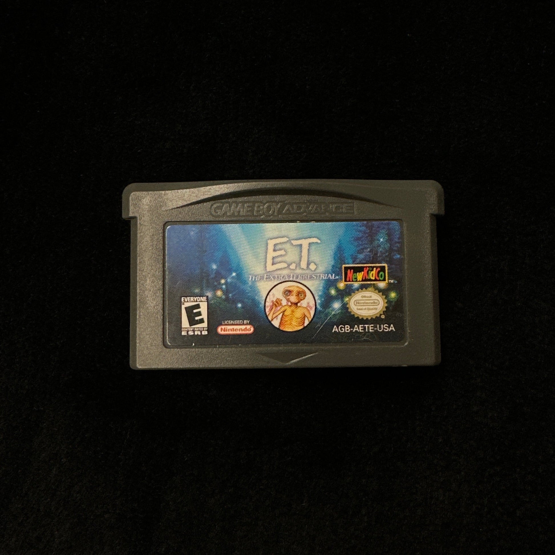 Game cartridge on a black background