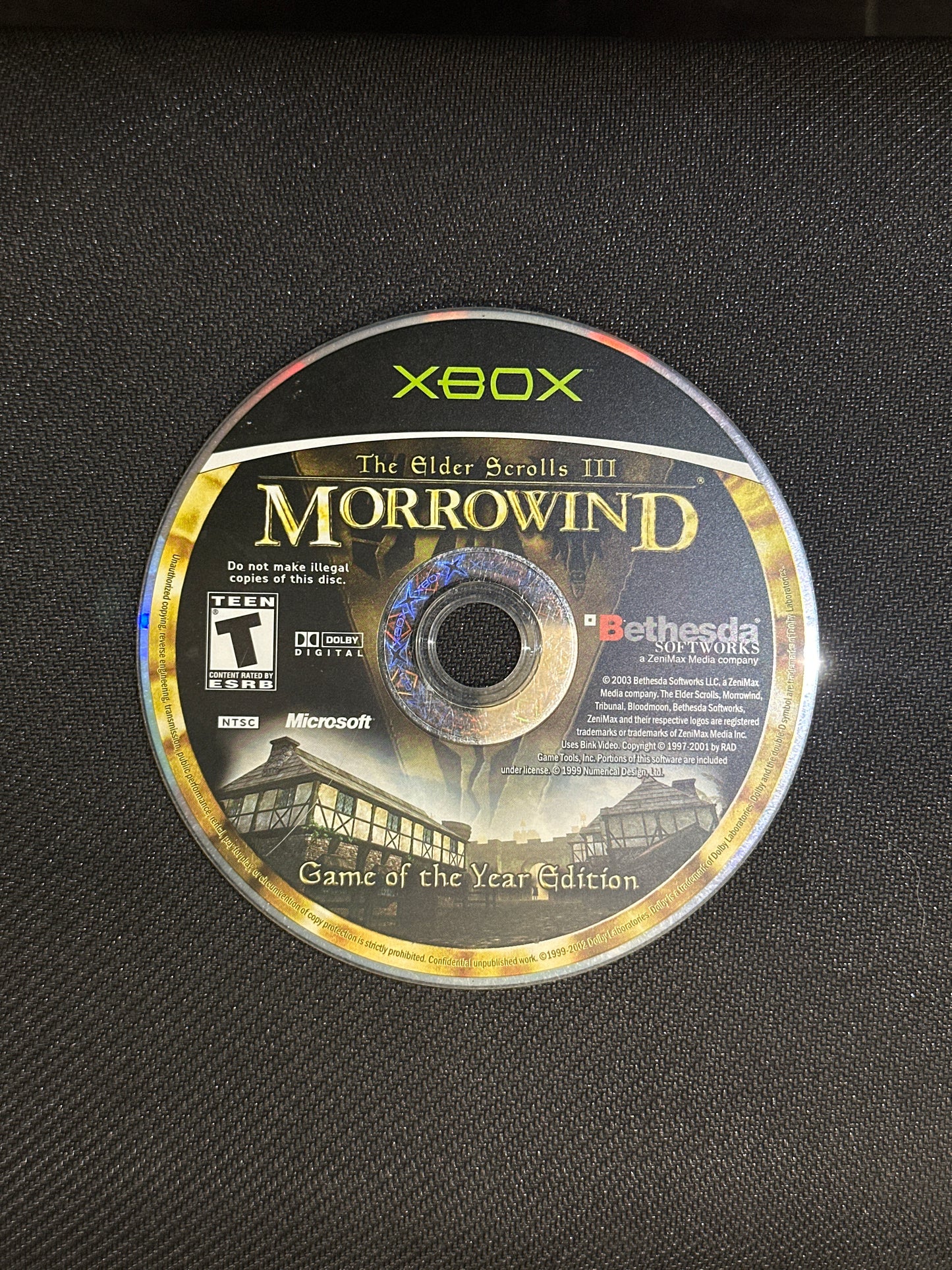 The Elder Scrolls 3: Morrowind (Game of the Year Edition) for Xbox (Loose Disc)