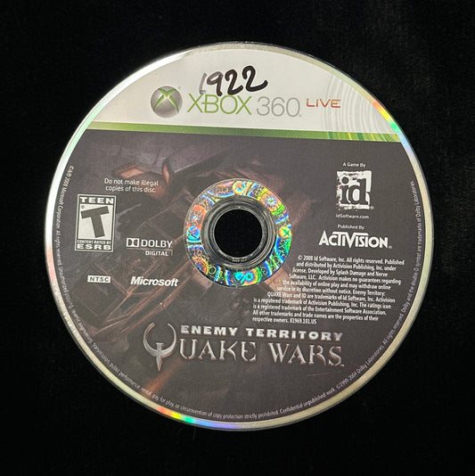 Enemy Territory Quake Wars for Xbox 360 (loose disc)
