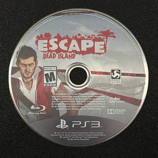 Game disc for 'Escape Dead Island' on a black background