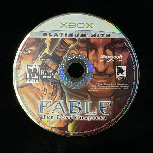 Fable Xbox game disc on a black background