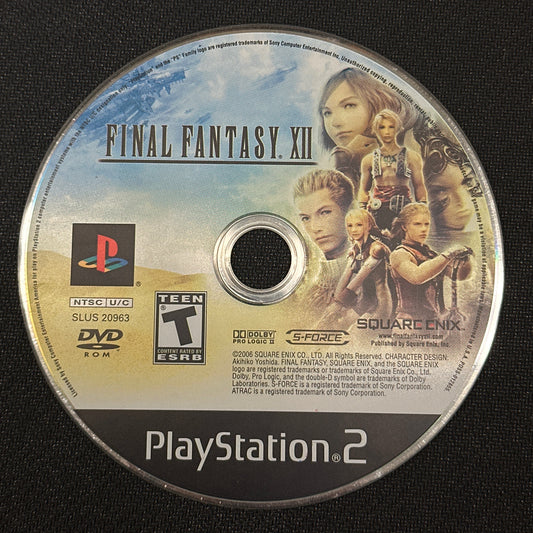 PlayStation 2 game disc for 'Final Fantasy XII' on a black background
