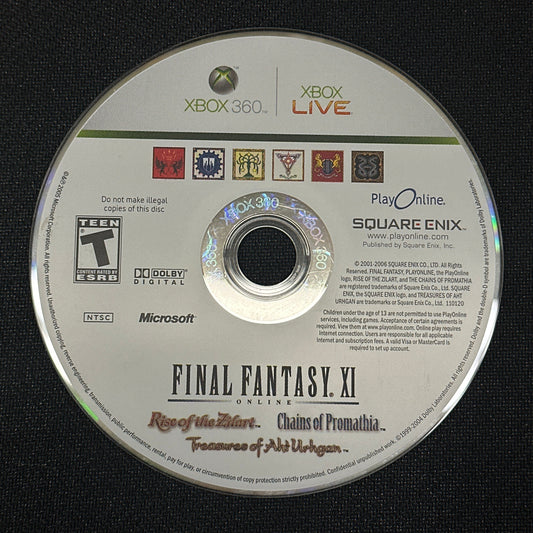 Final Fantasy XI: Rise of Zilart, Chains of Promathia, Treasures of Aht Urhgan for Xbox 360 (Loose Disc)