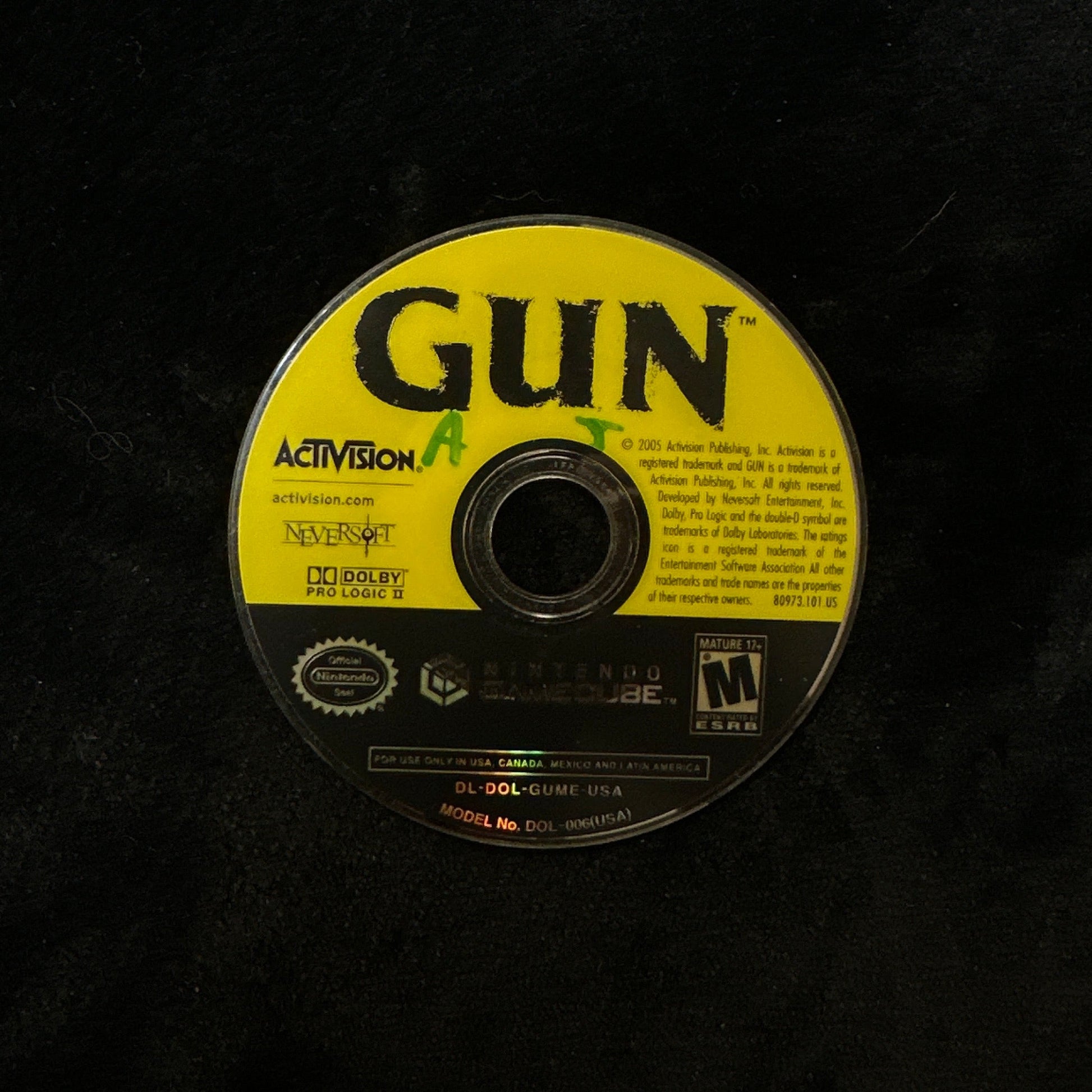 GUN for Nintendo GameCube (loose disc)