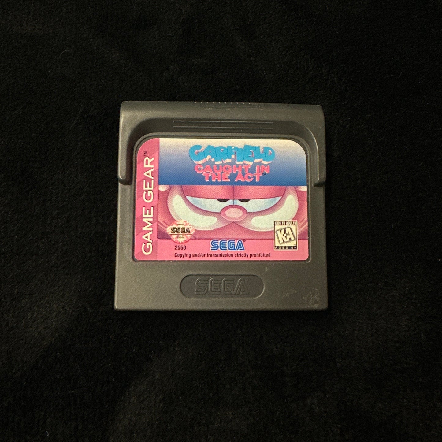 Game Gear cartridge on a black background